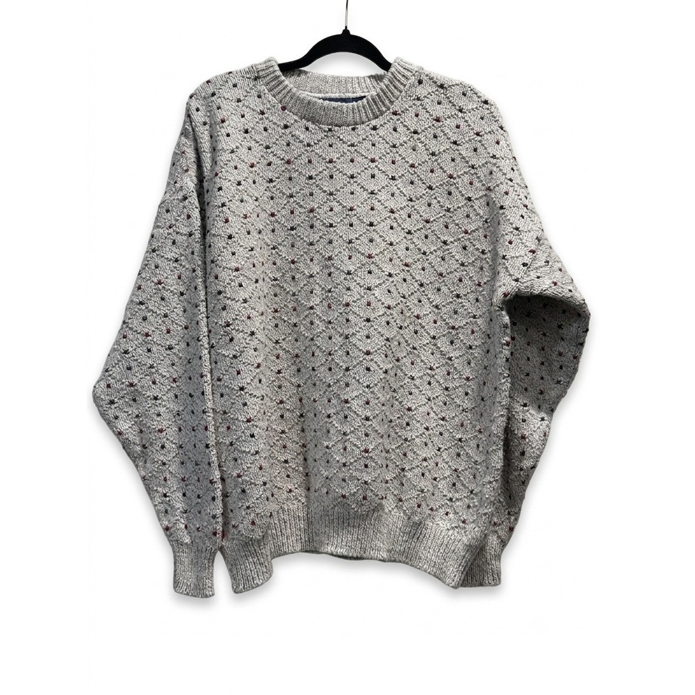 Vtg Cambridge Classics Sweater MADE IN USA Mervyns Men XL Cotton Diamond Pattern